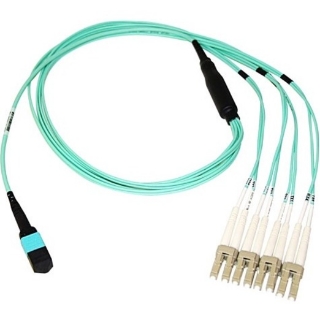 Picture of Axiom MPO Female to 4 LC Multimode OM4 50/125 Fiber Optic Breakout Cable - 15m