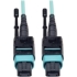 Picture of Tripp Lite 10M MTP / MPO Patch Cable 12 Fiber 40GbE Aqua OM3 Plenum 33ft 33' 10 Meter