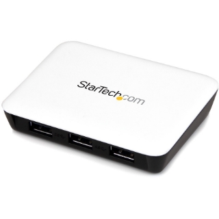 Picture of StarTech.com USB 3.0 to Gigabit Ethernet NIC Network Adapter with 3 Port Hub - White