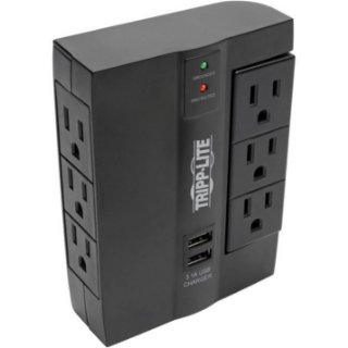 Picture of Tripp Lite Surge Protector Direct Plug-In 6 Outlet 3 Rotatable Outlets, 2 USB Charging Ports