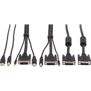 Picture of Tripp Lite DVI KVM Cable Kit DVI USB 3.5mm Audio 3xM/M USB M/M DVI M/M 6ft