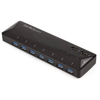 Picture of StarTech.com 7-Port USB 3.0 Hub plus Dedicated Charging Ports - 2 x 2.4A Ports - Desktop USB Hub and Fast-Charging Station