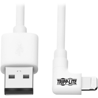 Picture of Tripp Lite Lightning to USB Sync Charge Cable Right-Angle for iPhones iPads Apple White 3ft 3'