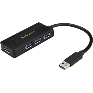 Picture of StarTech.com 4 Port USB 3.0 Hub SuperSpeed 5Gbps w/ Fast Charge - Portable USB 3.1 Gen 1 Type-A Laptop/Desktop Hub - USB Bus/Self Powered