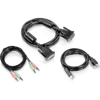 Picture of TRENDnet 6 ft. DisplayPort, USB, and Audio KVM Cable Kit,TK-CP06, Compatible w/ TK-240DP & TK-440DP Dual Monitor Displayport KVM Switches, Displayport 1.2, USB Mouse/Keyboard, 3.5mm Audio Connections