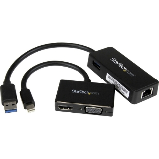 Picture of StarTech.com 2-in-1 Accessory Kit for Surface and Surface Pro 4 - mDP to HDMI or VGA - USB 3.0 to GbE - Also works with Surface Pro 3 and Surface 3